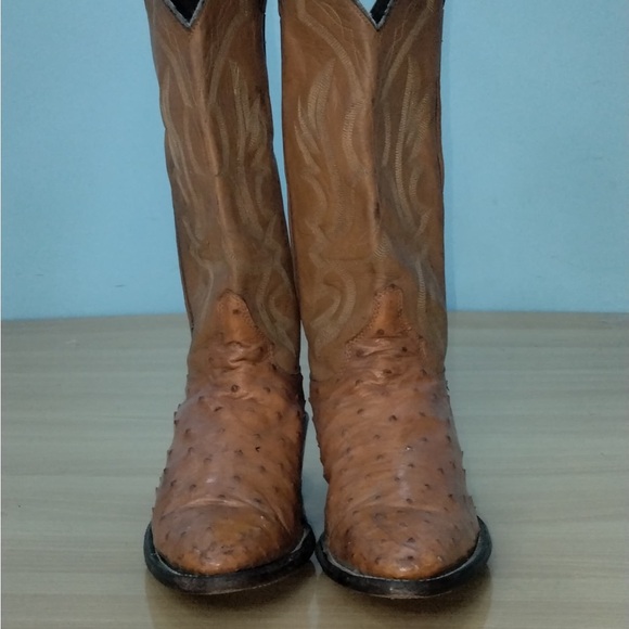 Justin Boots Brown Leather Cowboy Boots - Picture 5 of 5